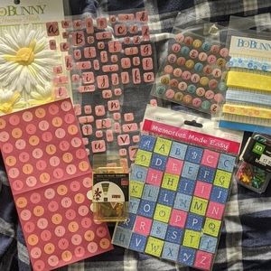 Letters and florals themed scrapbooking pack